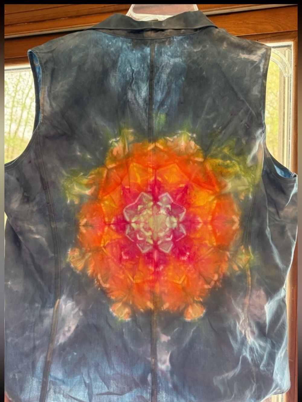 RARE - Calvin Klein Women’s Sz 16 Artwear Vest Multicolor Tie Dye Mandala